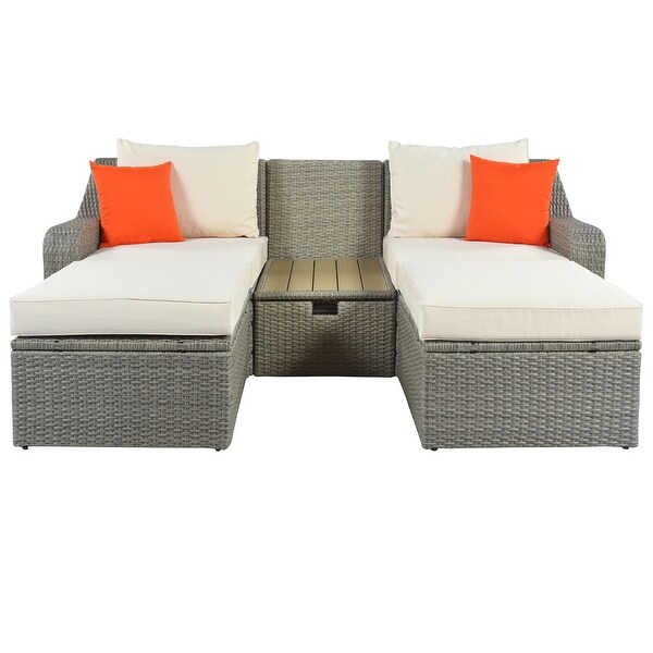 3-Piece Patio Wicker Sofa - Overstock - 35936950