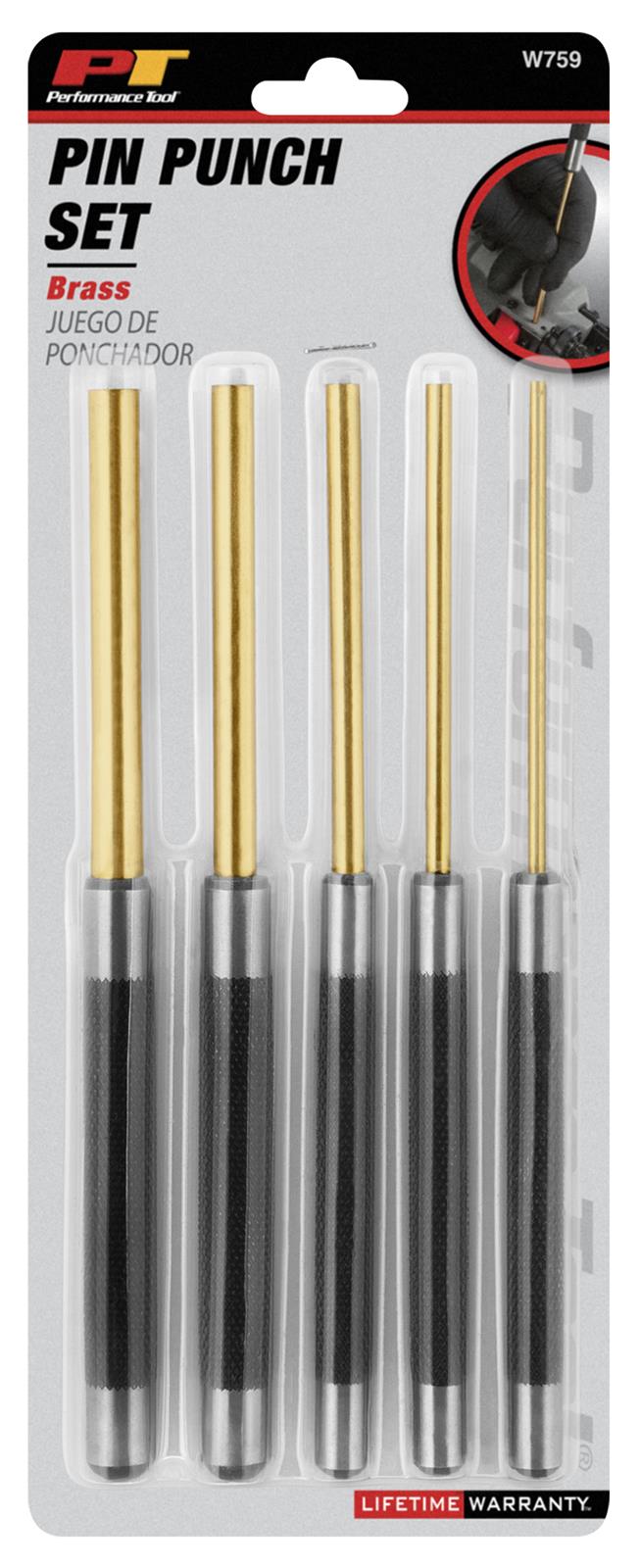 Performance Tool W759 Performance Tool Brass Pin Punch Sets