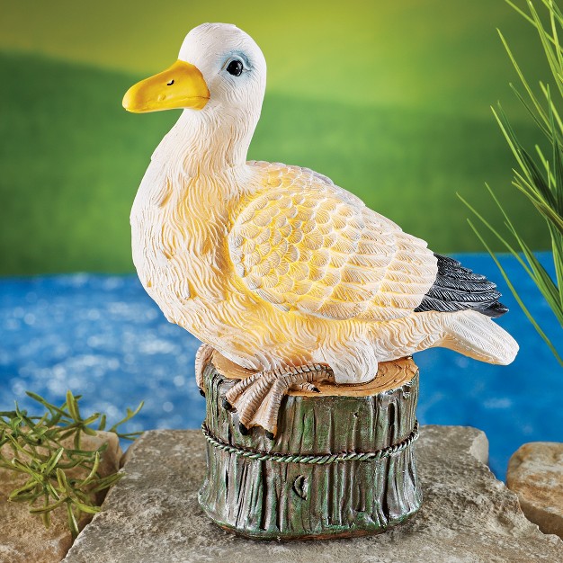 Collections Etc Solar Powered Hand painted Seagull Garden Statue