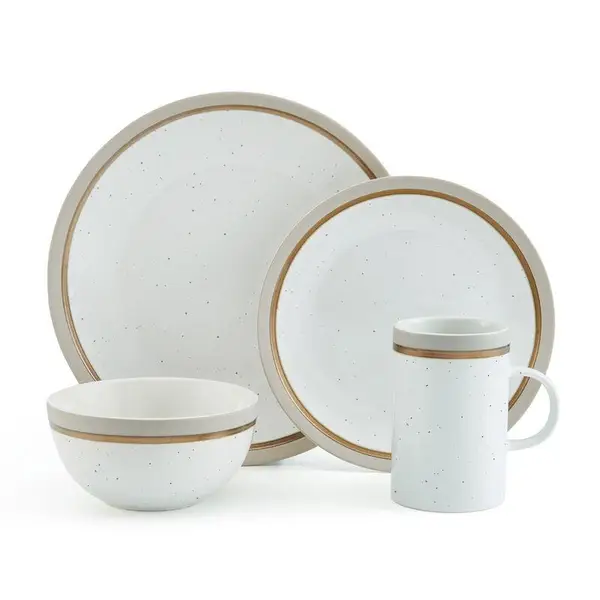 Pfaltzgraff 16-Piece Ezra Taupe Dinnerware Set