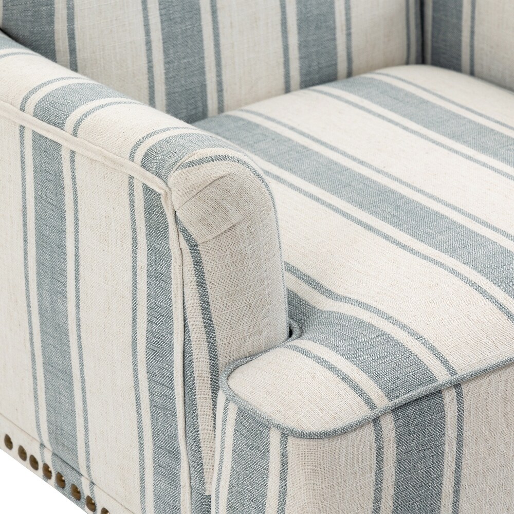 Upholstered Stripe Accent Chair Modern Armchair