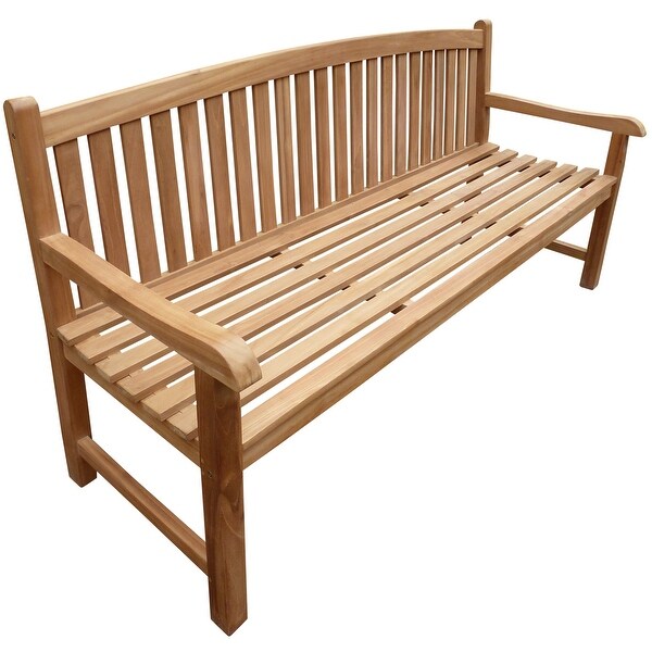 Seven Seas Teak Buenos Aires Oval Outdoor Teak Wood Patio Bench，6 Foot