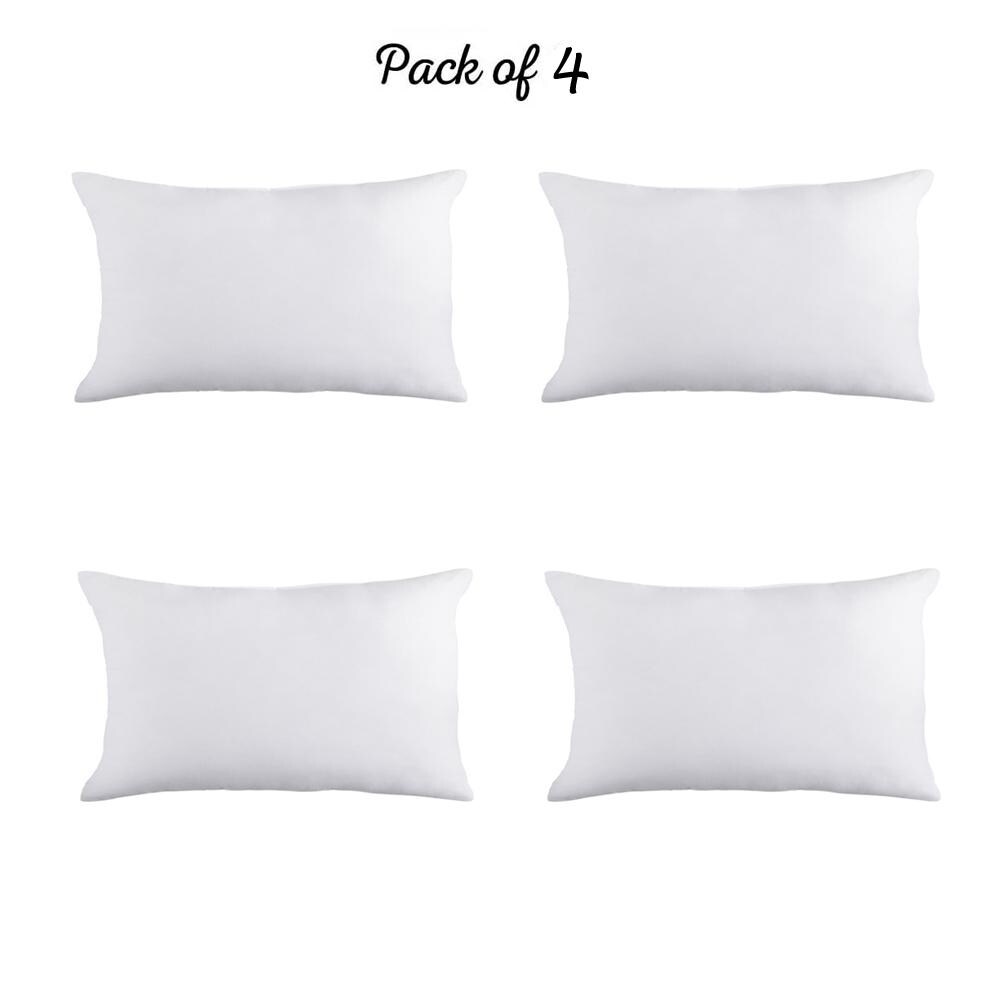 Eco Friendly Set of 4 Throw Pillow Insert with Recycled Poly Filling