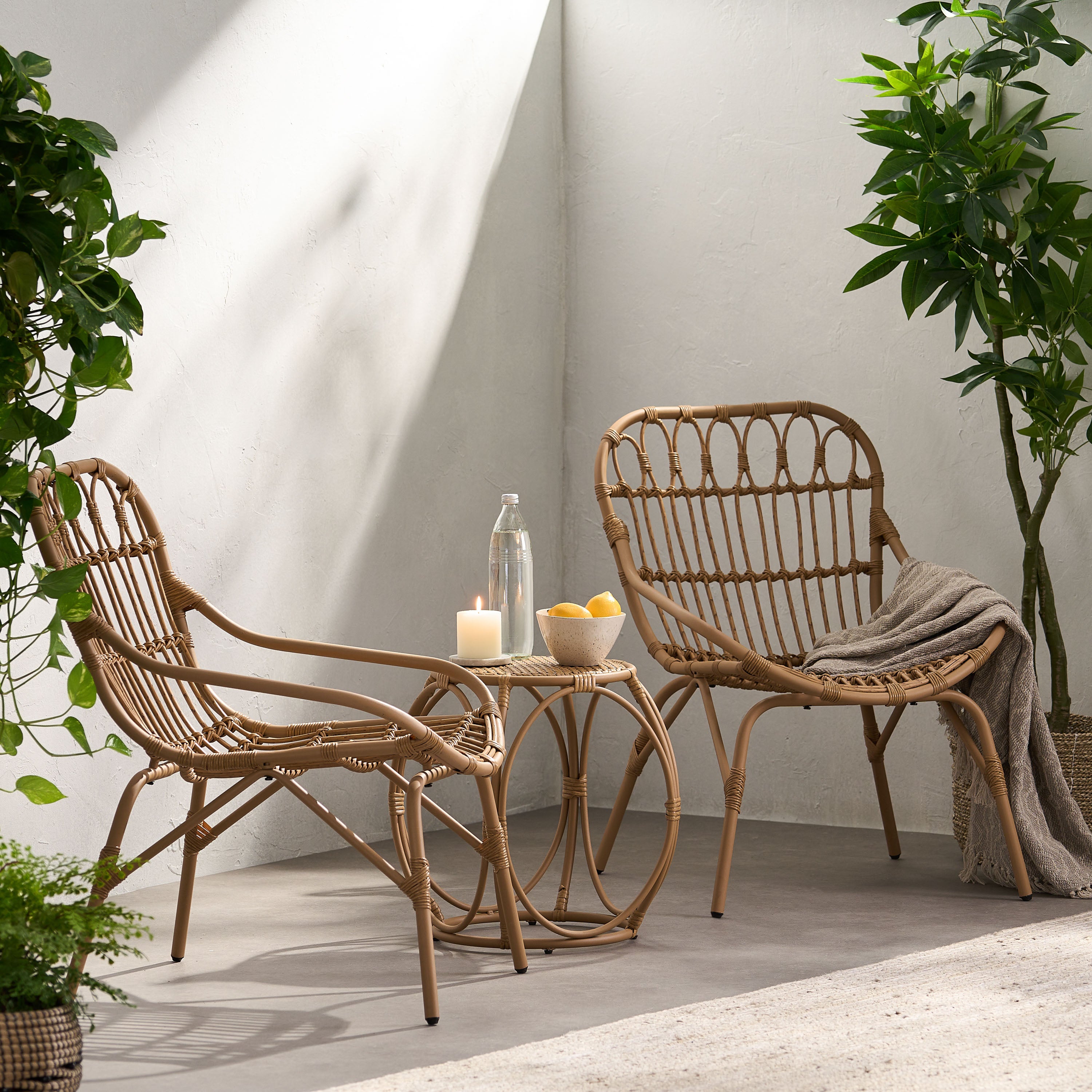 Barrister Outdoor Wicker 3 Piece Chat Set