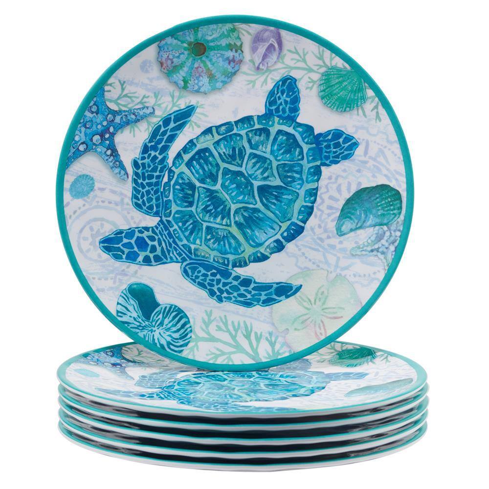 Certified International Serene Seas Multicolored Melamine Dinner Plate Set Of 6 29300SET6