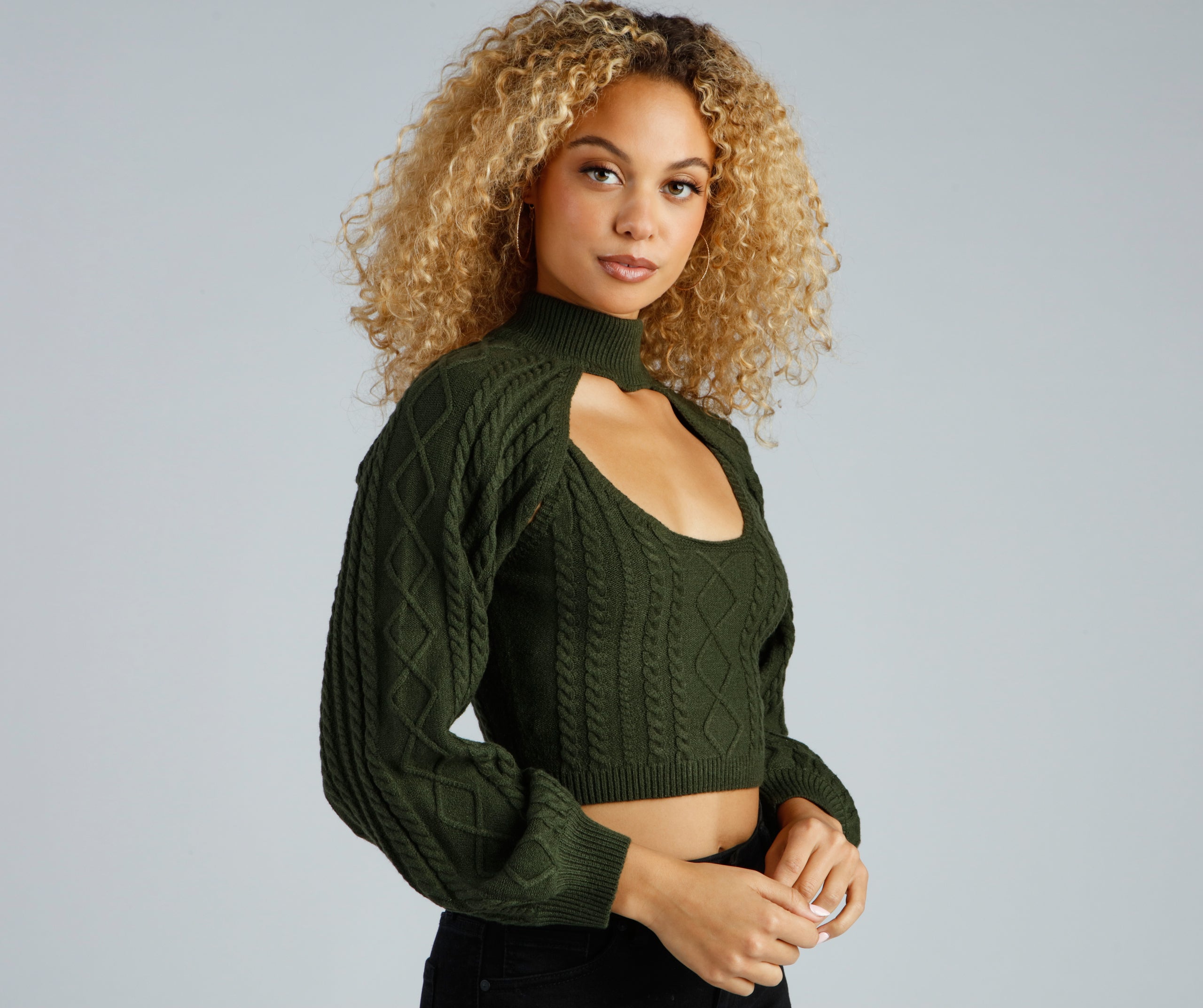 Autumn Harvest Mock Neck Sweater Top