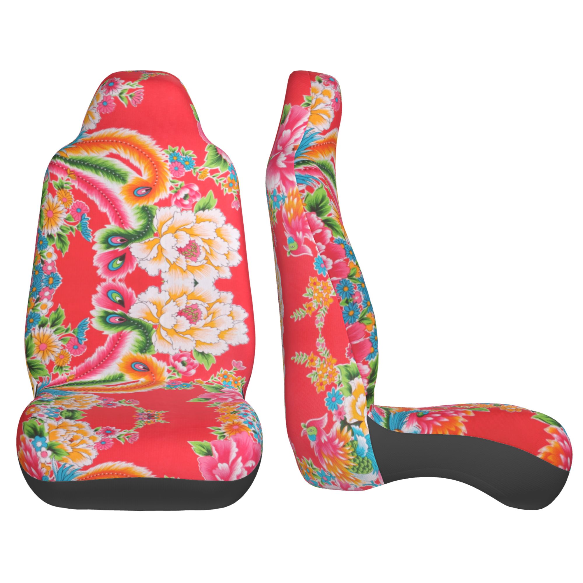 ZICANCN Car Seat Cover Phoenix Flower Print Car Front Seat Covers Protectors ， Automotive Seat Covers for Cars Trucks Suv