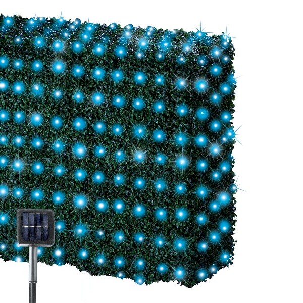 Outdoor Solar LED Christmas Net Lights with Steady or Flashing Modes