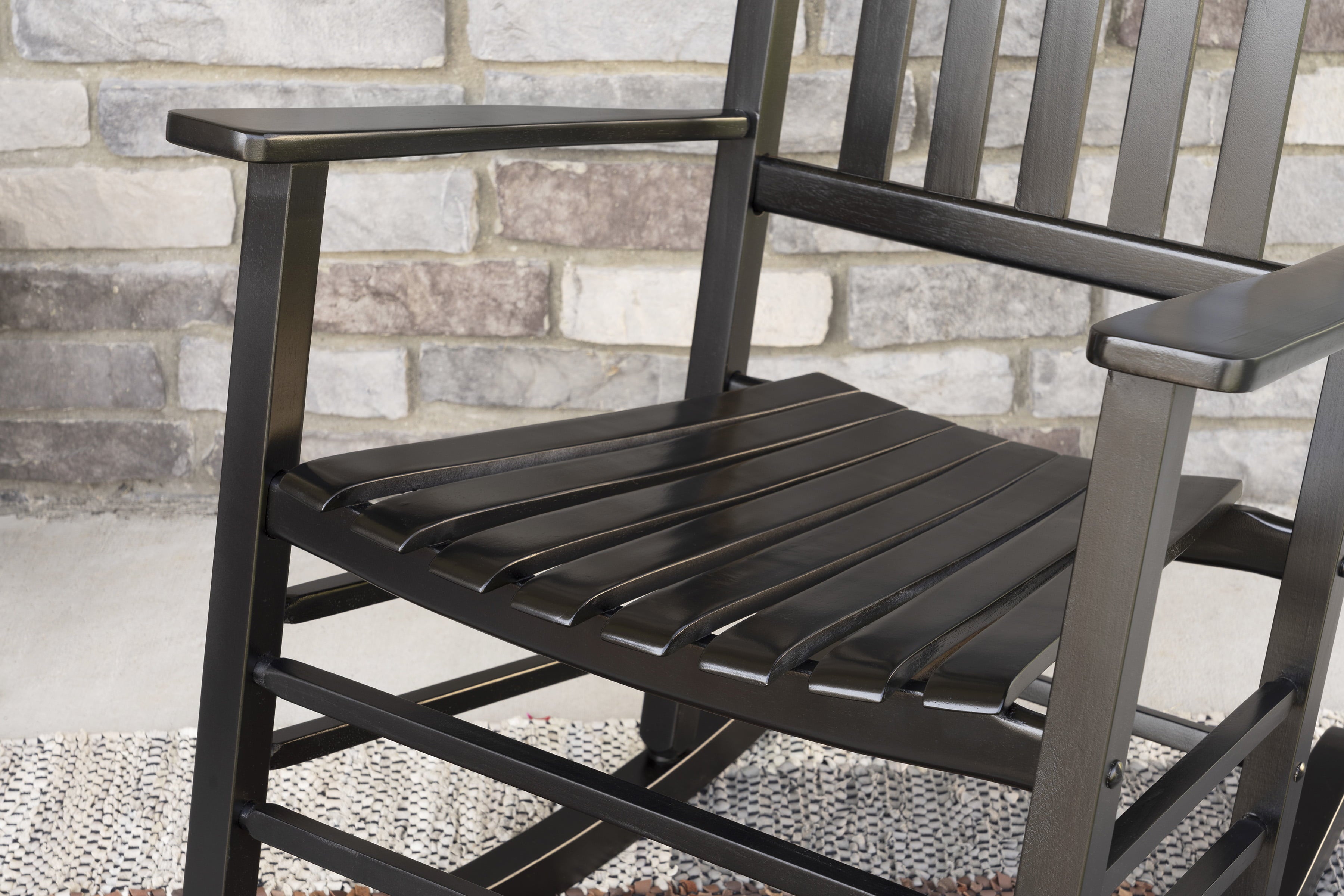 Jack-Post Traditional Hardwood Porch Rocker In Black Finish