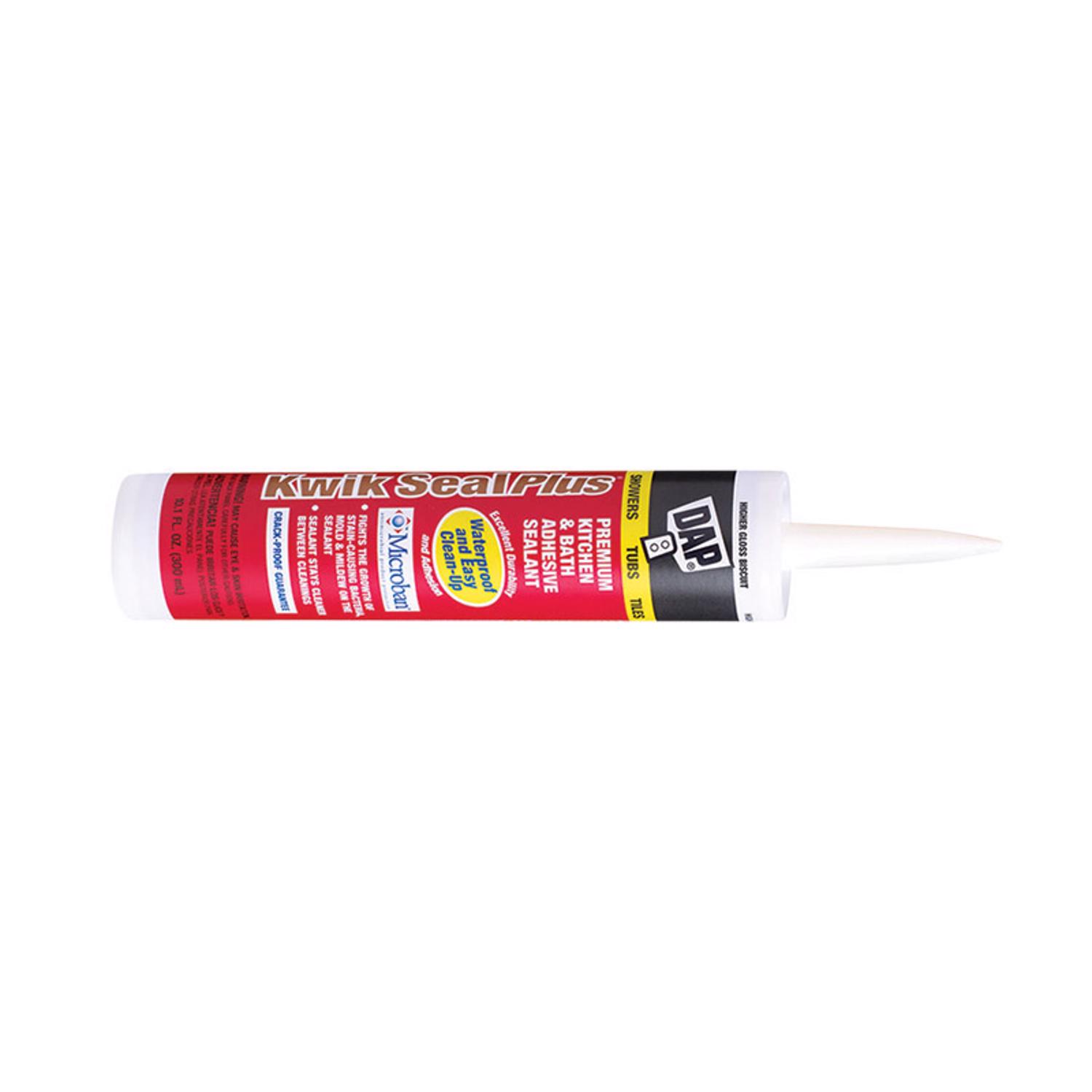 DAP Kwik Seal Plus Biscuit Siliconized Latex Kitchen and Bath Adhesive Caulk 10.1 oz