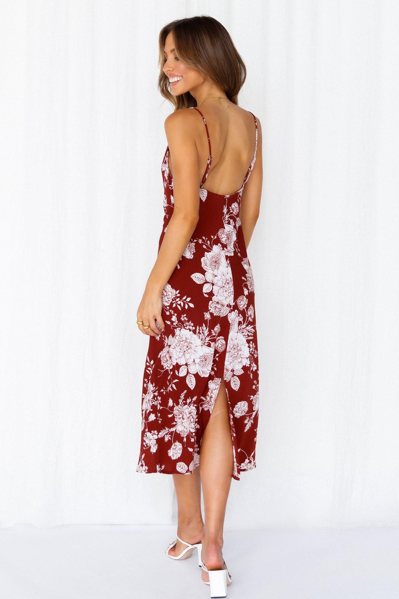 Big Applause Midi Dress Burgundy