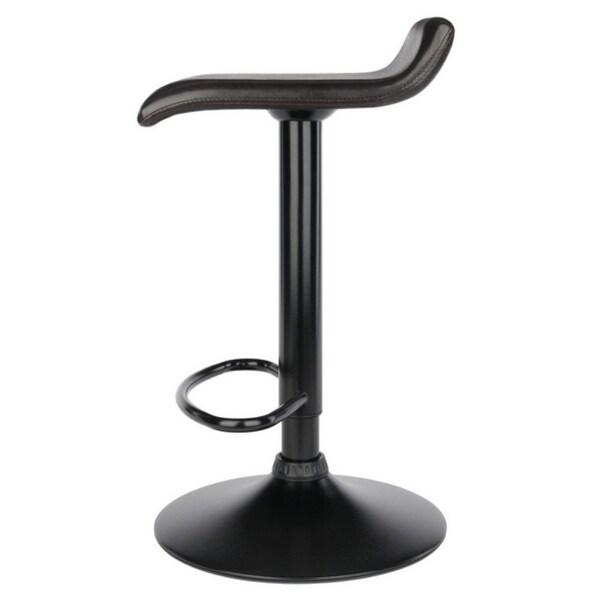 Paris 2-Pc Adjustable Swivel Stool Set， Black and Espresso - Espresso / Black - 15.16