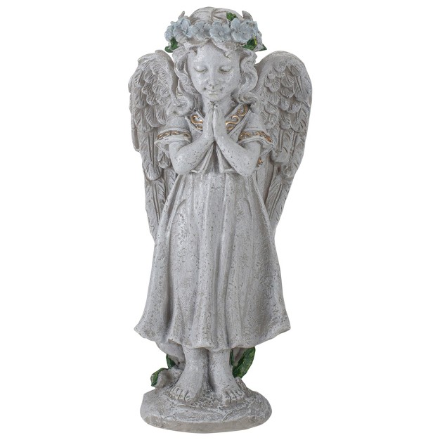 Angel Standing In Prayer Outdoor Garden Statue