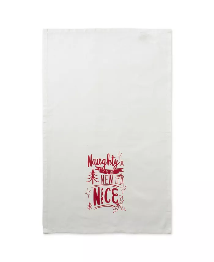 Design Imports Assorted Naughty Nice Holiday Printed Dishtowel Set