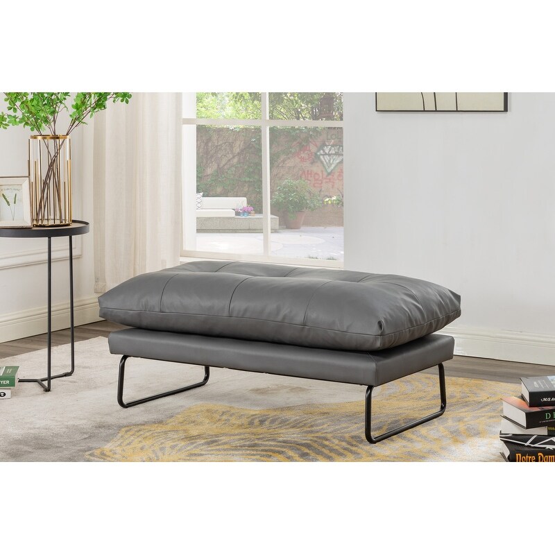 Karla PU Leather Contemporary Loveseat and Ottoman