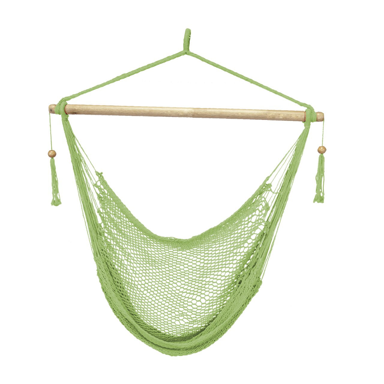 Bliss Hammocks Island Rope Hammock Chair w/ Spreader Bar - Light Green, 60" L x 40" W