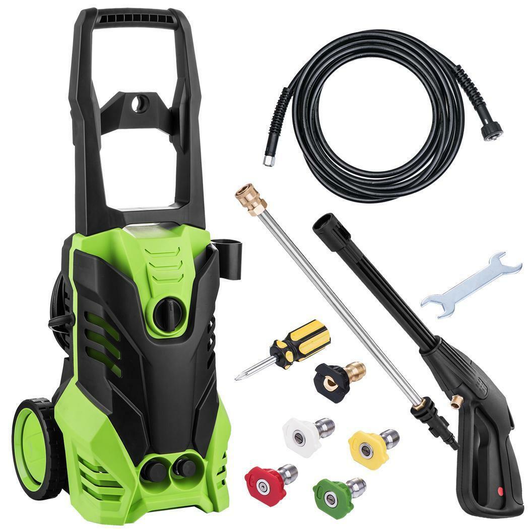 3000 PSI Electric Pressure Washer Power Washer 1800W Rolling Wheels High Pressure Washer Cleaner Machine with 5 Nozzles, 1.7 GPM