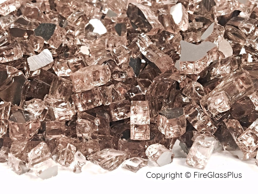 Fire Glass Plus Rosegold Reflective 1/4 Fire Glass 10LBS