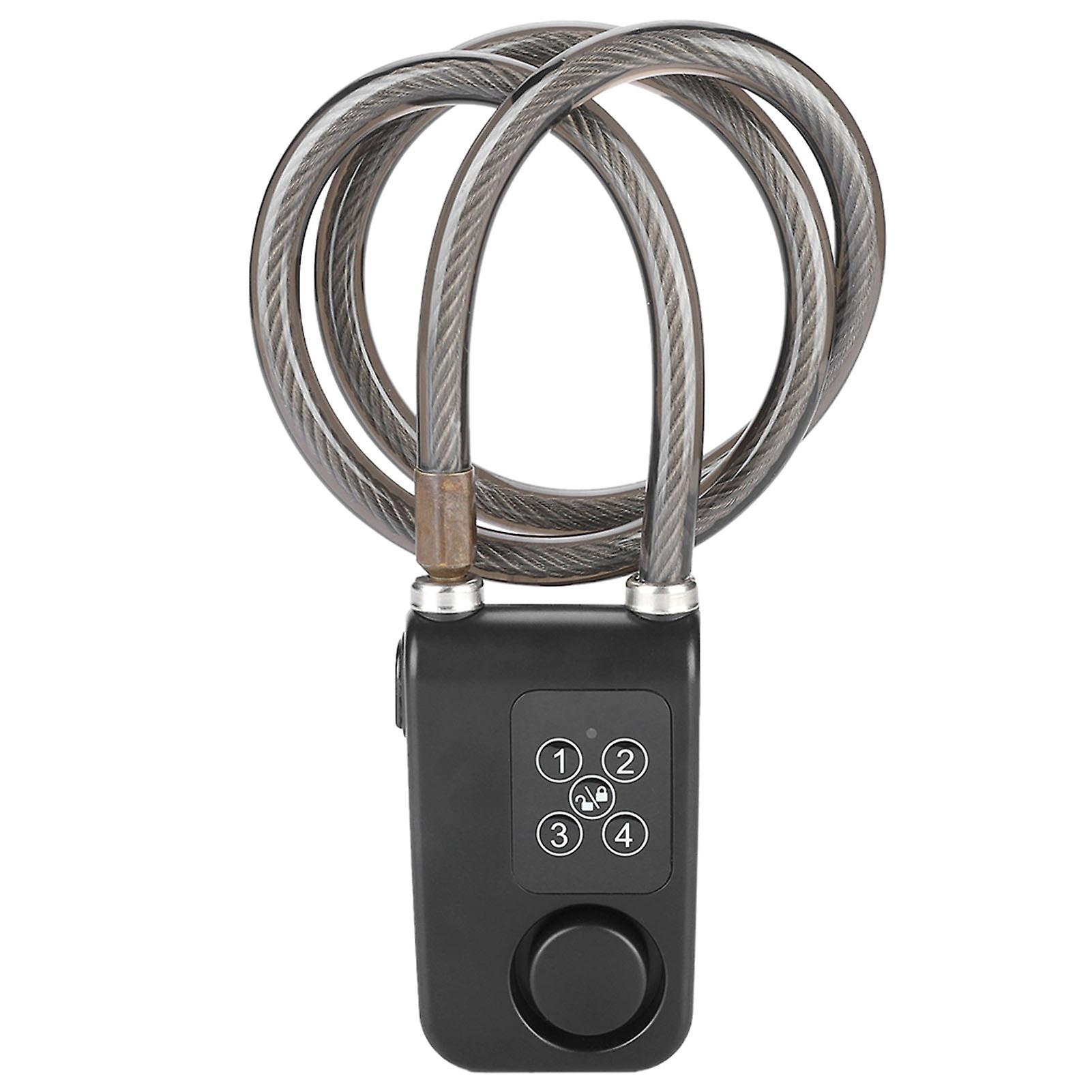 110db Smart Waterproof Password Bicycle Lock Anti Theft Alarm Lock Batteries Not Included