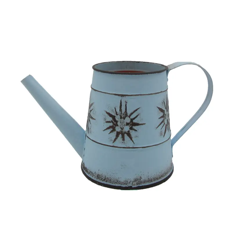 Blue series decorative metal watering can jug  with handle decor home garden vase