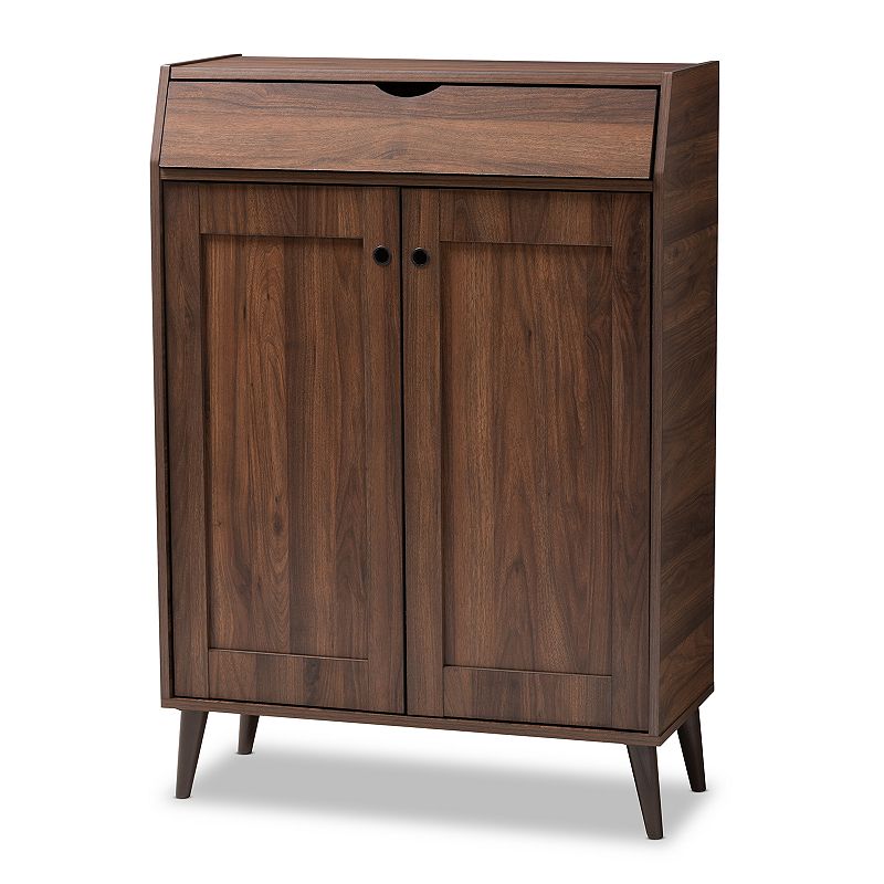 Baxton Studio Cormier Medium Brown Shoe Cabinet