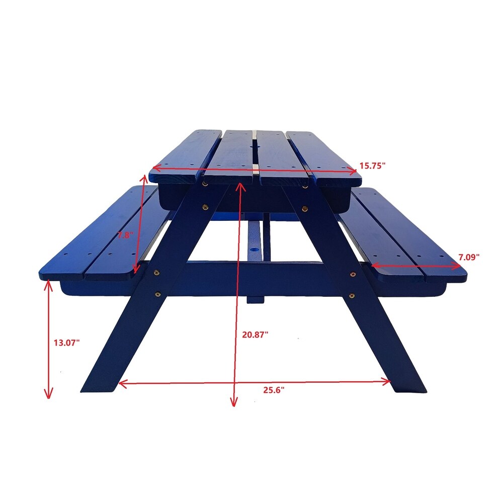 4 Seat Outdoor Kids Picnic Table Bench Set