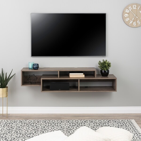 Prepac Modern Wall Mounted Media Console and Storage Shelf - 58