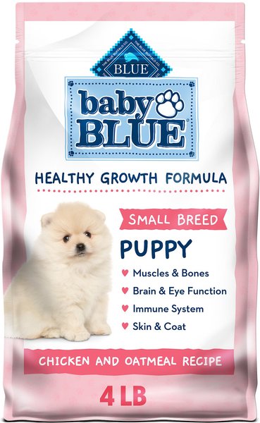 Blue Buffalo Baby Blue Small Breed Healthy Growth Formula Natural Chicken and Oatmeal Rice Recipe Puppy Dry Food， 4-lb bag