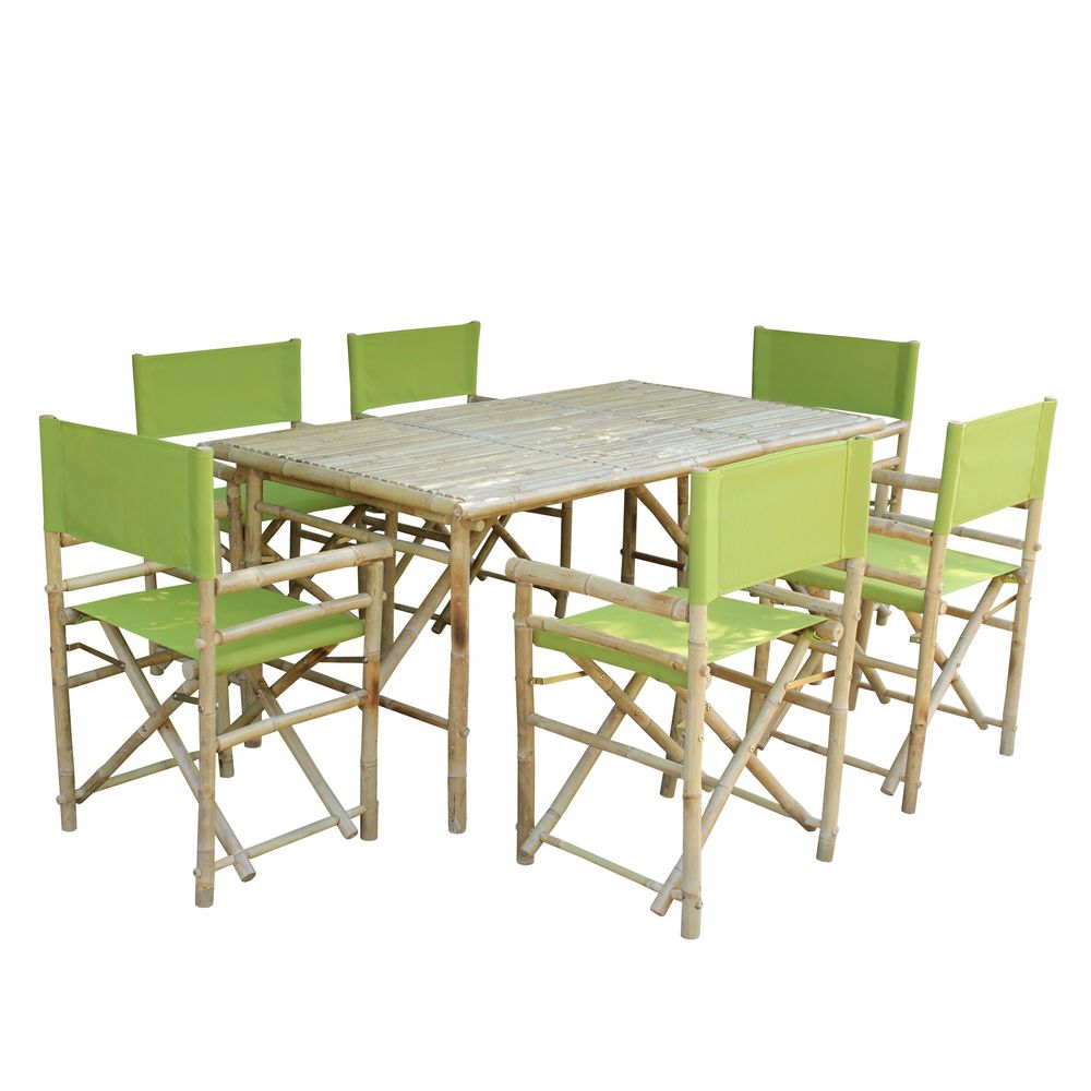 Set of 6 Director Chairs and Rectangular Table Dining