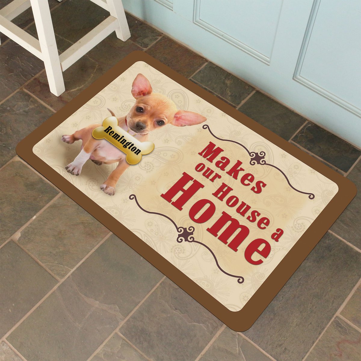 Bungalow Flooring Makes Our House A Home Chihuahua Personalized Floor Mat