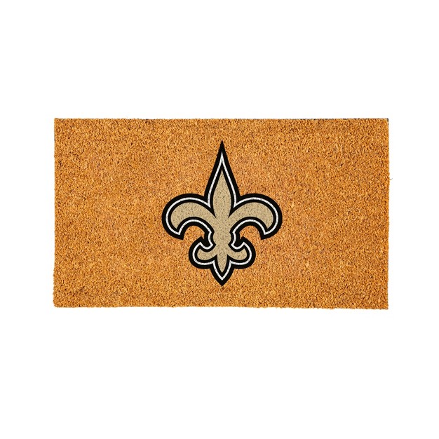 Evergreennflnew Orleans Saints Logo Natural Coir 28 X 16 Inches Indoor Outdoor Doormat