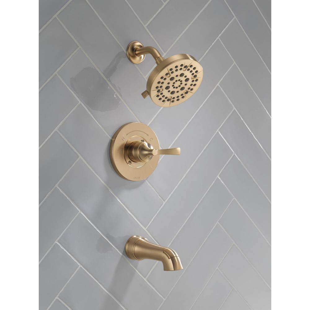 Delta Faryn Single-Handle 5-Spray Tub and Shower Faucet in Champagne Bronze (Valve Included) 144822-CZ