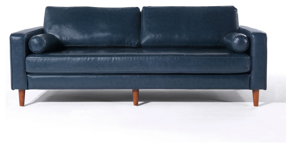 Cosmic Modern Contemporary Leather Armchair   Midcentury   Sofas   by Crafters and Weavers  Houzz