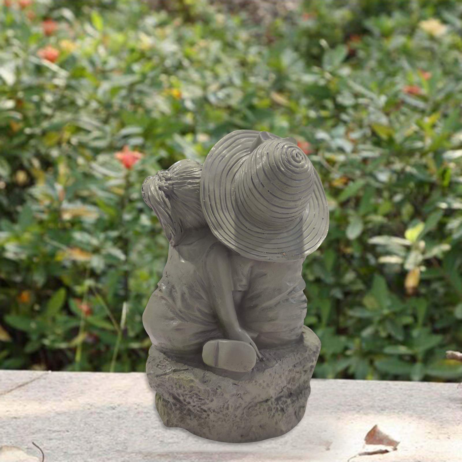 Girl Decor Statue Kissing Boy Garden Outdoor Kids Ornament Stone Effect Decoration & Hangs