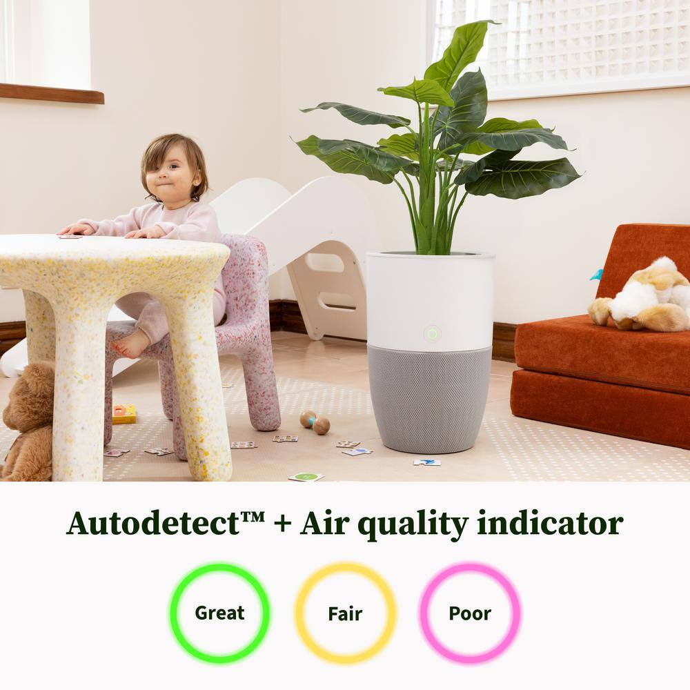 DUPRAY Bloom HEPA-13 Air Purifier with Planter AutoDetect to Remove Dust Smoke Bacteria Allergens and Odors - 1517 sq. ft. AIR030W