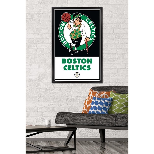 Trends International Nba Boston Celtics Logo 21 Framed Wall Poster Prints