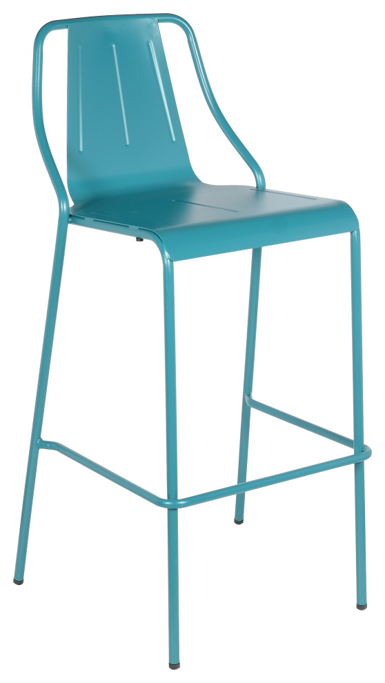 Corrissa Patio Bar Stool in Frosted Teal (Set of 4)   Contemporary   Outdoor Bar Stools And Counter Stools   by Taiga Furnishings  Houzz