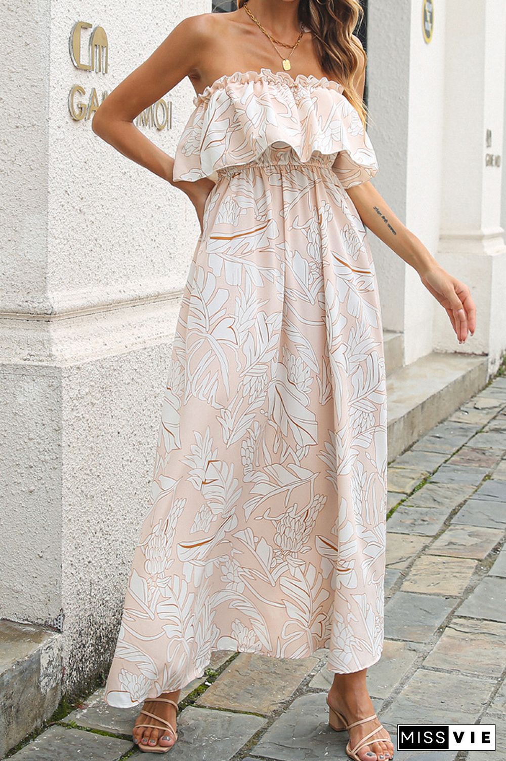 Floral Off-shoulder Long Dress Wholesale