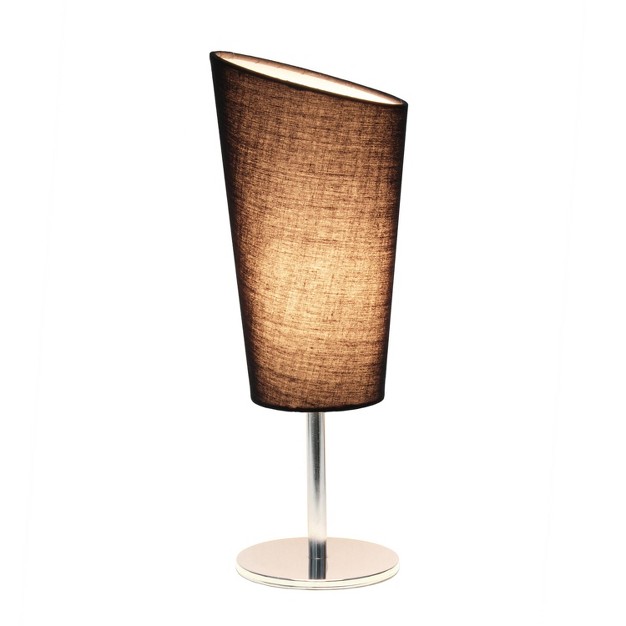 Mini Table Lamp With Angled Fabric Shade Simple Designs