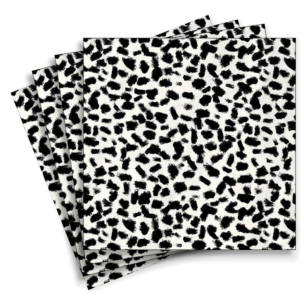 Hallmark  Black and White Animal Print Cocktail Napkins, Set of 16