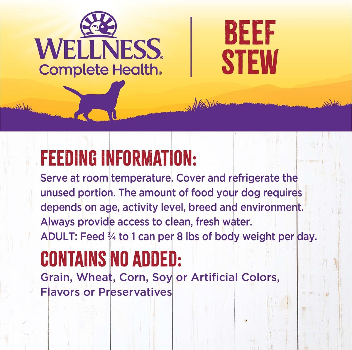 Wellness Beef Stew with Carrots and Potatoes Grain-Free Canned Dog Food