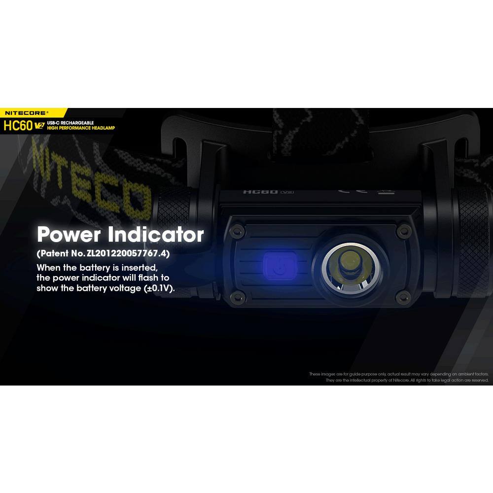 NITECORE 1200 Lumens LED USB-C Rechargeable Headlamp HC60 v2