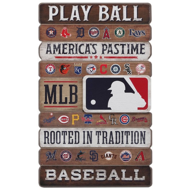 Mlb Baseball Wood Plank Sign Panel