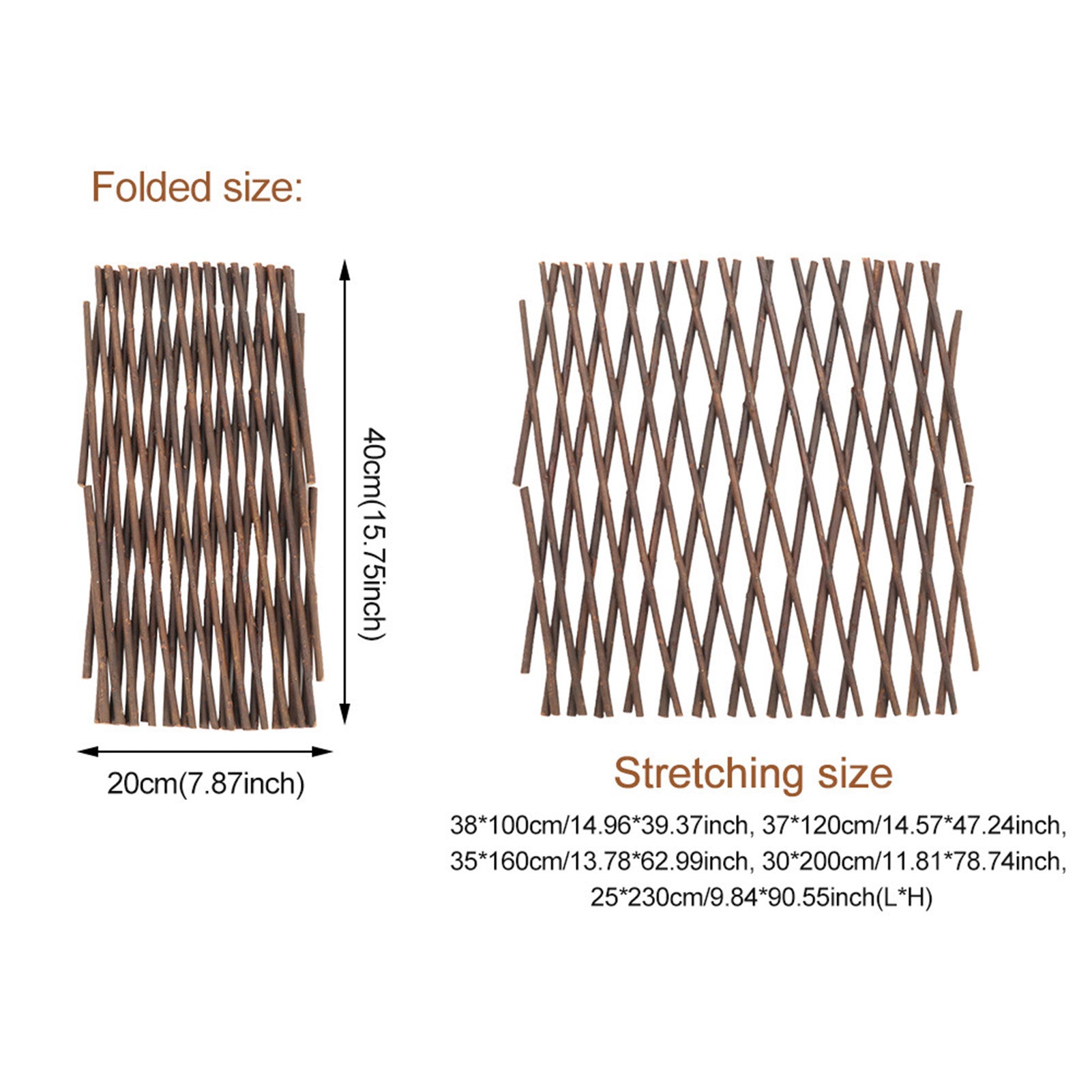 Trellis Fence Expandable Wooden Artificial Fence Screen