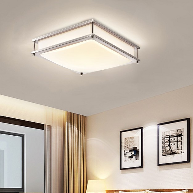 C Cattleya Brushed Nickel Dimmable 15 watt Selectable Led Ceiling Light 3000k 4000k 5000k