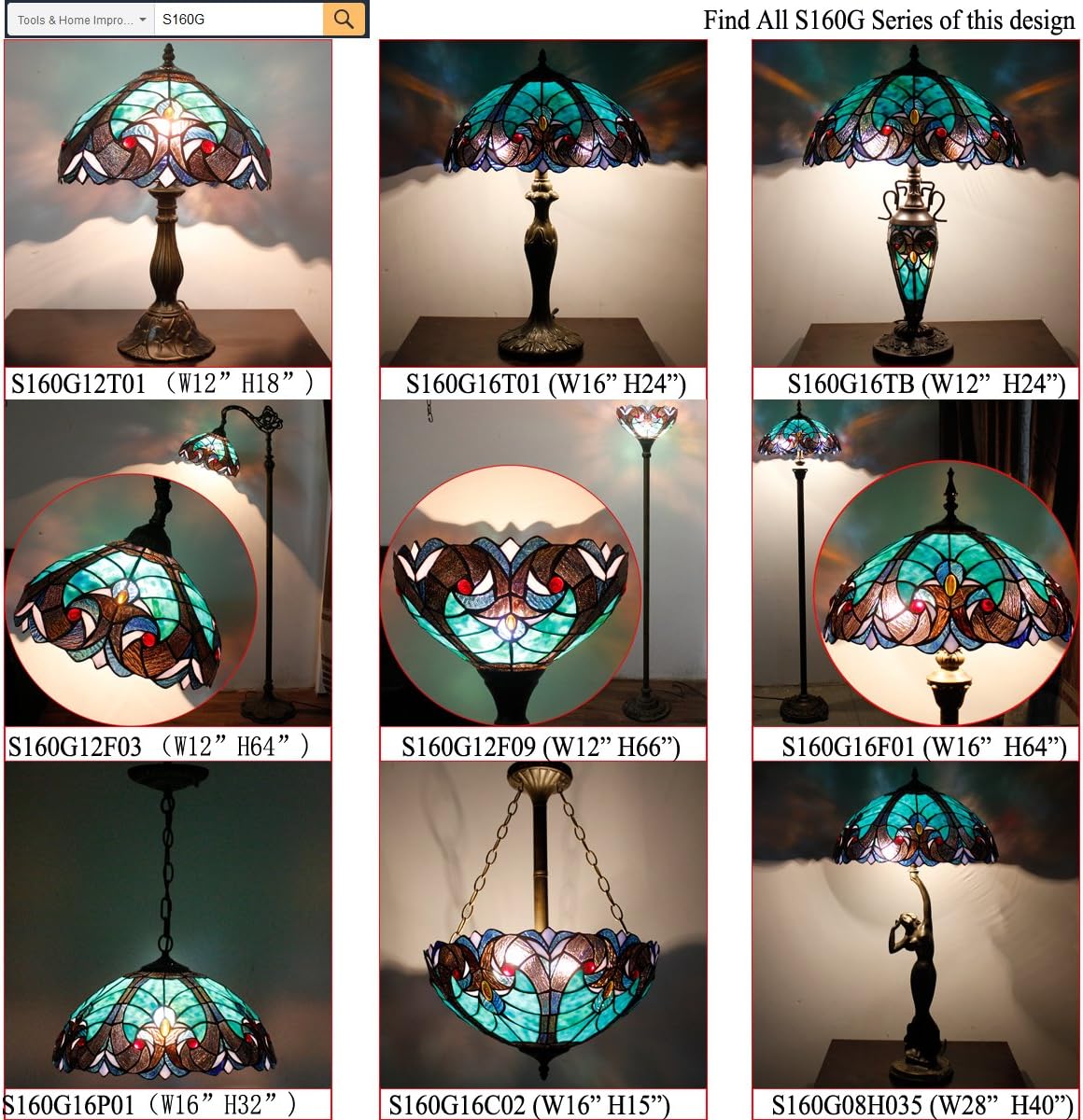 GEDUBIUBOO Tiffany Style Lamp Green Liaison Stained Glass Bedside Table Lamp 16X16X24 Inches Desk Light Metal Base Decor Bedroom Living Room  Office S160G Series Teal Purple