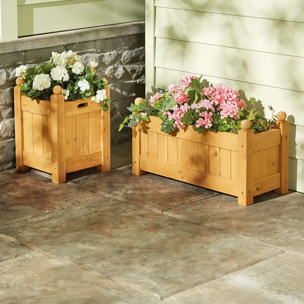 manufacture wholesale garden supplies outdoor wood garden bed wooden planter box