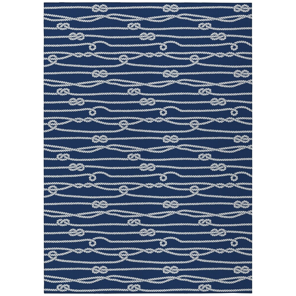 Indoor/Outdoor Harpswell Ocean Rope Washable Rug