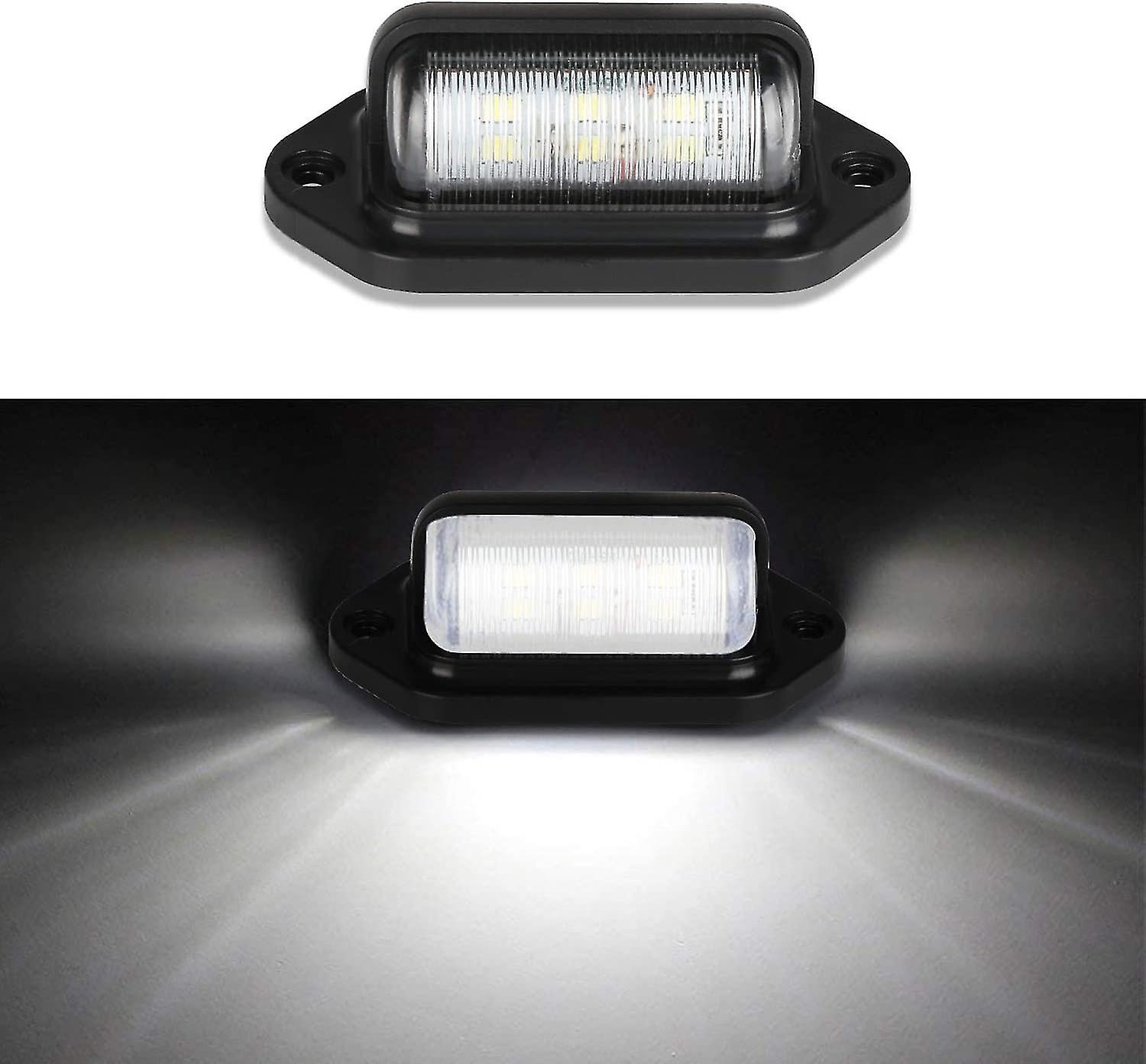 2pcs Led License Plate Light Waterproof 6 Smd Led Tail Lights License Plate Lamp For 12v/ 24v