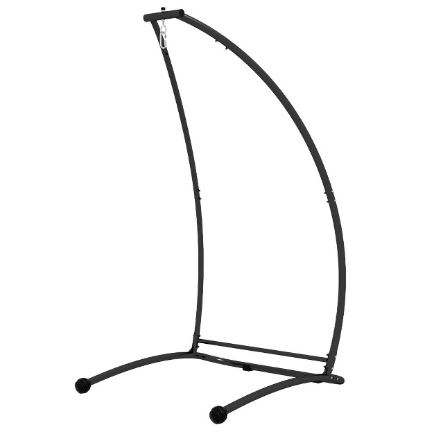 Outsunny Hammock Chair Stand C Shape Hanging Heavy Duty Metal Frame Hammock Stand For Hanging Hammock Porch Swing Chair Indoor amp Outdoor Use Black